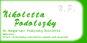 nikoletta podolszky business card